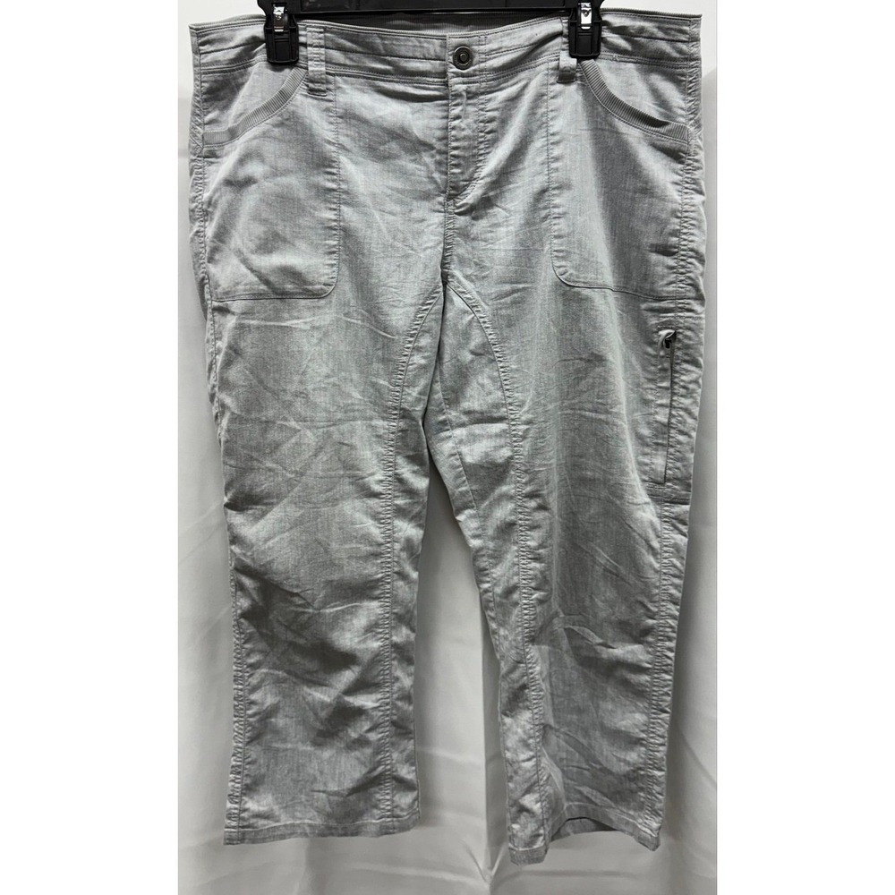 Kuhl Women's Sz 16 *Runs Small * Gray Performance Side Conceal Zip Pocket Capri